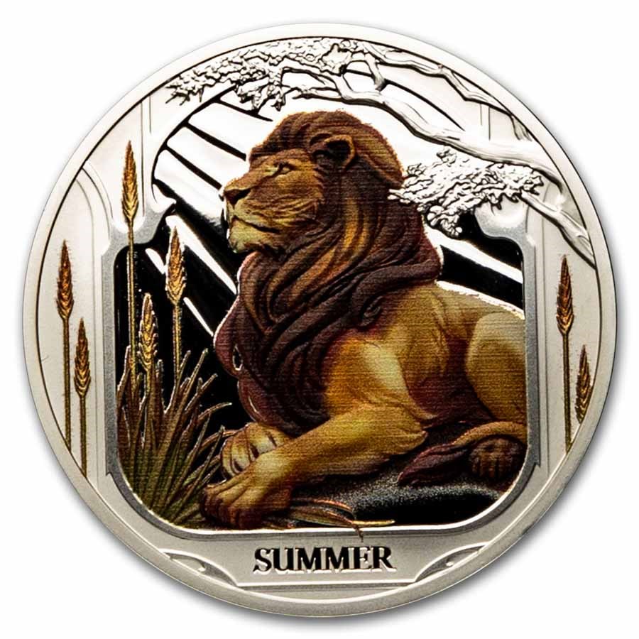 (image for) 2025 1oz Silver Proof Coloured - Seasons Series – SUMMER LION