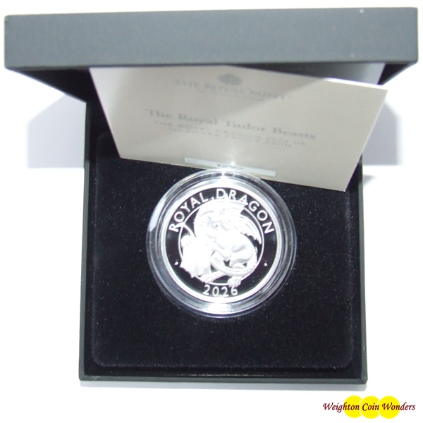 (image for) 2026 1oz Silver Proof Coin - Royal Tudor Beasts - THE ROYAL DRAGON