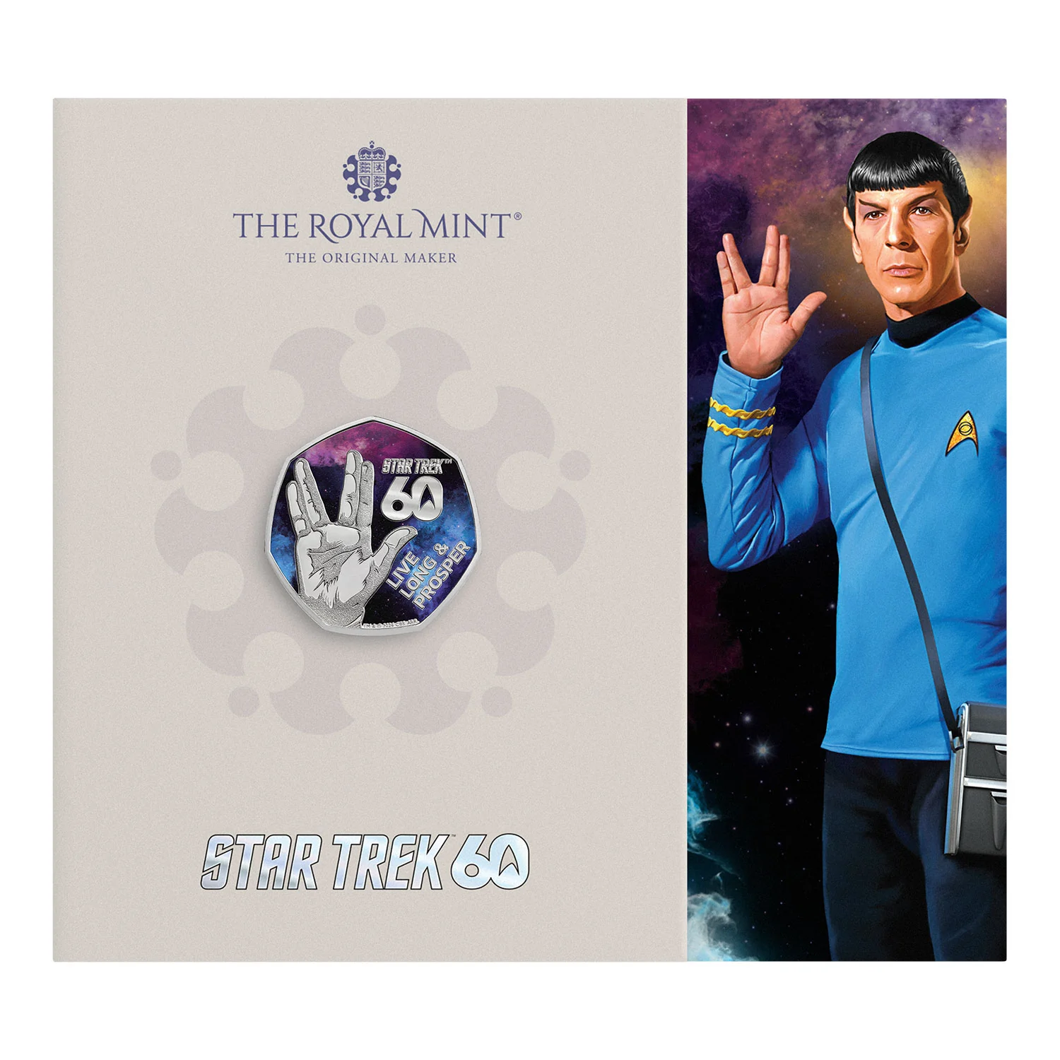 (image for) 2026 BU 50p Coin Pack - 60 Years of Star Trek - Live Long and Prosper - COLOURED
