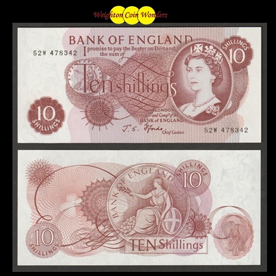 1967 Bank of England Ten Shilling Note (52W)