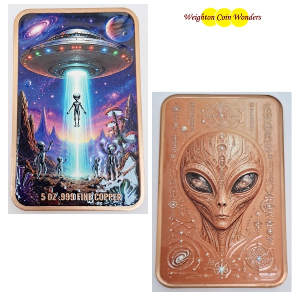 (image for) 5oz Copper Bar - ALIEN Coloured