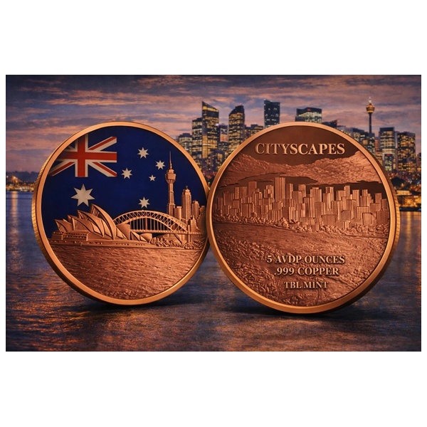 (image for) 5oz Copper Round - City Scapes - SYDNEY