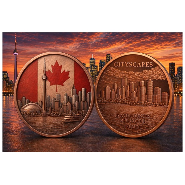 (image for) 5oz Copper Round - City Scapes - TORONTO