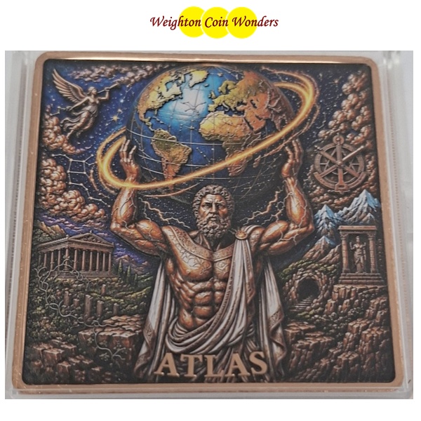 (image for) 5oz Copper Bar - Mythology Series - ATLAS