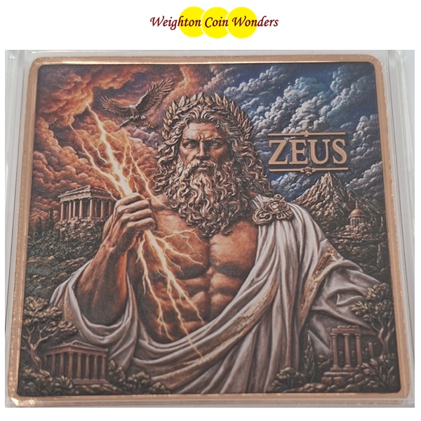 5oz Copper Bar - Mythology Series - ZEUS (image for) 5oz Copper Bar - Mythology Series - ZEUS
