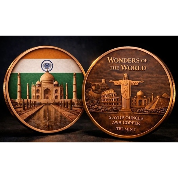(image for) 5oz Copper Round - Wonders Of The World - TAJ MAHAL
