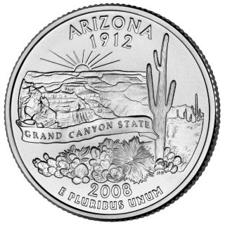 2008 - Arizona State Quarter (D) - Click Image to Close