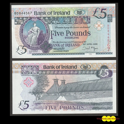 2008 Bank of Ireland £5 (BD844567)