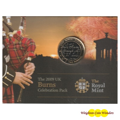 2009 £2 BU Coin (Card) - Robert Burns - Click Image to Close