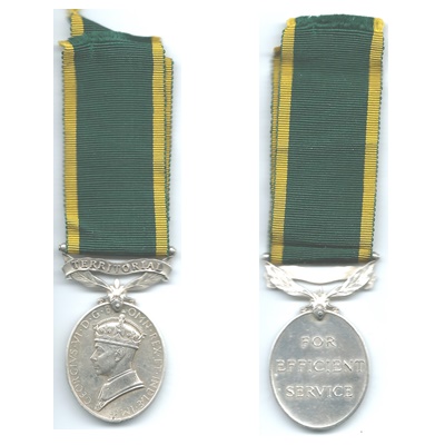 Efficiency Medal – Territorial - Pte. T.T. McK Cairns - Click Image to Close