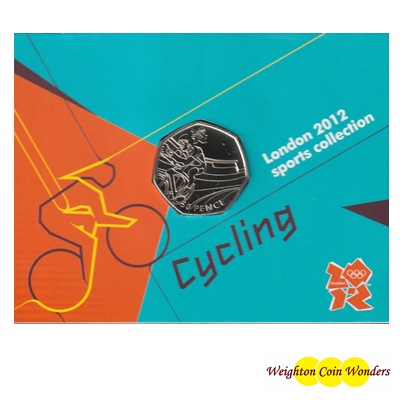 2011 BU 50p Coin (Card) - London 2012 - Cycling