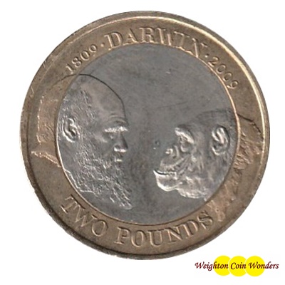2009 £2 Coin - 200th Anniversary of Charles Darwin