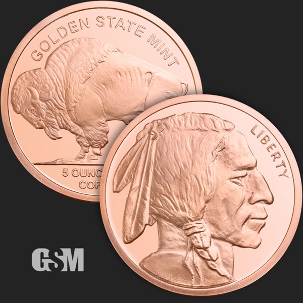 (image for) 5oz Copper Round - BUFFALO