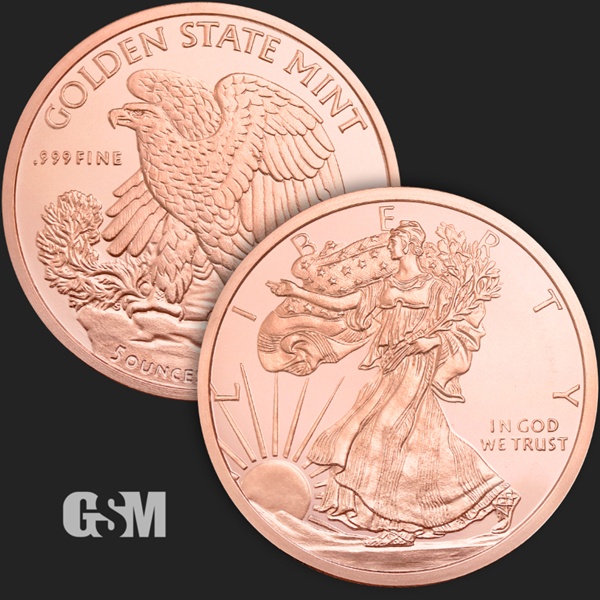 (image for) 5oz Copper Round - WALKING LIBERTY