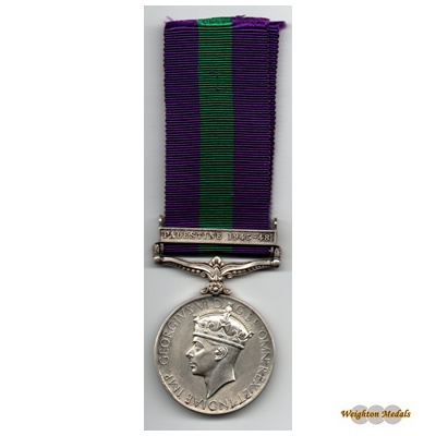 (image for) General Service Medal - Palestine 1945-48 - Sjt. D Merrick
