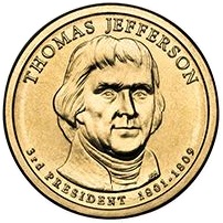 2007 (P) Presidential $1 Coin - Thomas Jefferson
