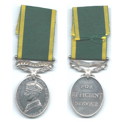 Efficiency Medal – Territorial - Pte. D Middleton - Click Image to Close