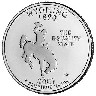 2007 - Wyoming State Quarter (P) - Click Image to Close