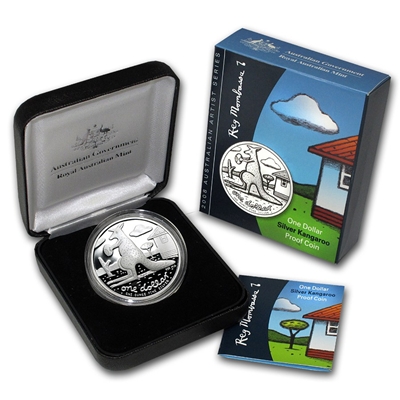 2008 1oz Silver Proof Kangaroo – Reg Mombassa