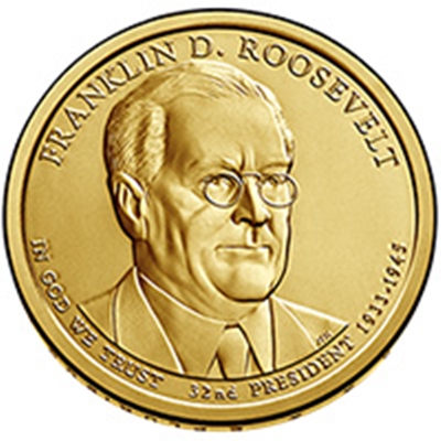2014 (D) Presidential $1 Coin – Franklin D Roosevelt - Click Image to Close